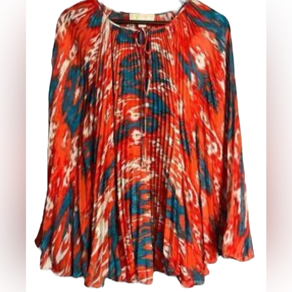 Michael Michael Kors Sheer Ikat Peasant Tunic Blouse - Size‎ M